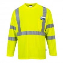 Hi-Vis T-shirt met lange mouwen en borstzak