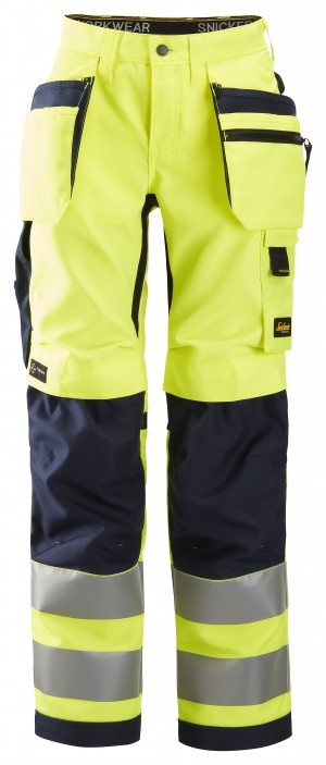 AllroundWork, Dames High-Vis Werkbroek+ met Holsterzakken Klasse 2