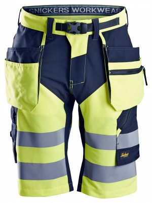 FlexiWork, High-Vis Korte Broek+ met Holsterzakken Klasse 1