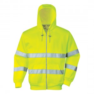 Hi-Vis Zipsweater met capuchon en rits