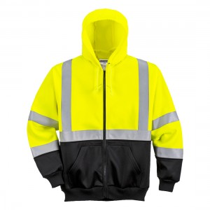 Hi-Vis Tweekleuren Hoody met rits